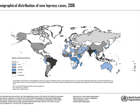 Leprosy geographical distribution 2015