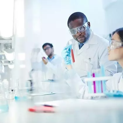 Researchers in laboratory 