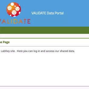 VALIDATE data portal catalogue page